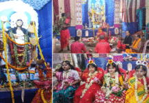জগদ্ধাত্রী আরাধনায় হালদার বাড়িতে চারজন কুমারীর একসঙ্গে পুজো!