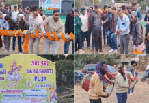 সরস্বতী পুজোয় অভিনব থিম ইস্পাত নগরীর ক্লাবের