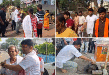 দুর্গাপুরে তৃণমূলের প্রাক্তন মেয়রের আর্শীবাদ নিয়ে প্রচারে বিজেপি প্রার্থী