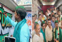 পুজো দিয়ে প্রচার শুরু করলেন আউসগ্রামের তৃণমূল কংগ্রেস প্রার্থী