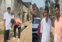 ভোটের দিন সকালে ধরা পড়লো এক অনন্য সৌজন্যের ছবি