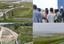 বাঁধ সংস্কারে নিম্নমানের সামগ্রী ব্যবহারের অভিযোগ, কাজ বন্ধ করে দিল বিজেপির নেতাকর্মীরা