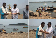 মাইথনে ডুবন্ত পর্যটকদের প্রাণ বাঁচিয়ে সংবর্ধিত নৌকাচালক