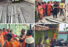তৃণমূল নেতার ঘরে সরকারি প্রকল্পের সামগ্রী, বিক্ষোভ